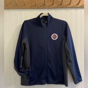 New England Revolution Antigua Lightweight Full Zip Jacket Soccer Blue Grey M